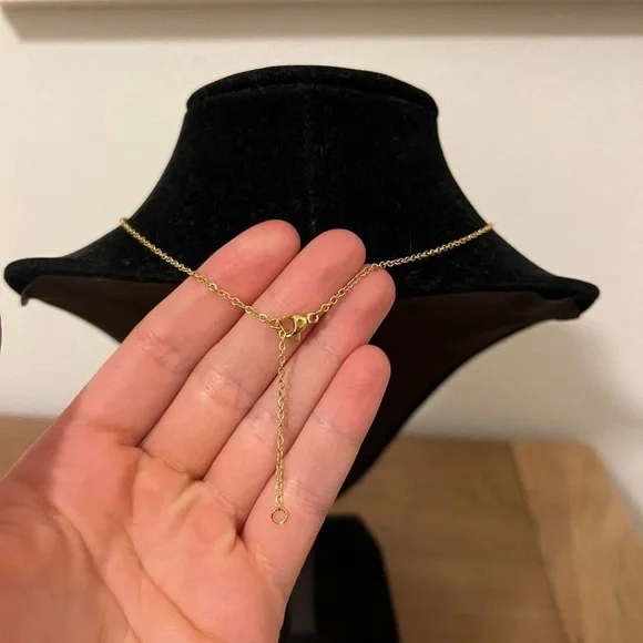 Large Gold Sparkly Cubic Zirconium Cross Necklace✝️ - Picture 5 of 6